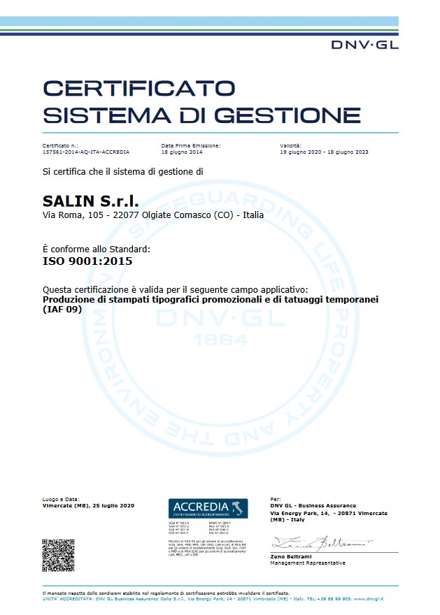 Certificazioni 9001:2015